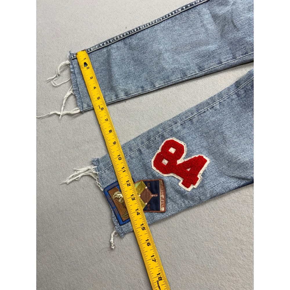 Guess Jeans Women 26 Straight Leg Patchwork Raw Hem Vintage Style W71AC4R2190 - Picture 10 of 13